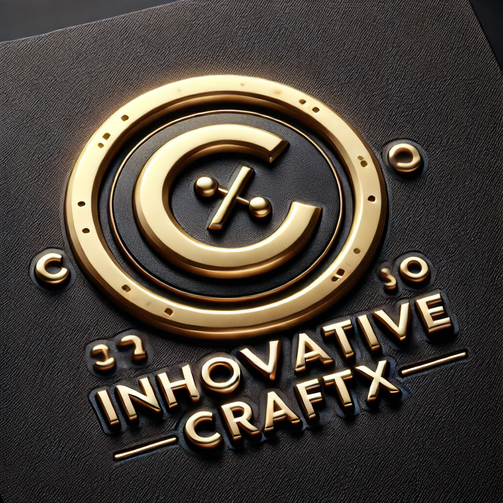 DALL·E 2025-11-03 21.18.14 - A 3D logo design featuring a sleek and elegant emblem. The logo has a golden circular 'C' surrounding a pair of gold-colored code brackets '_ _' with